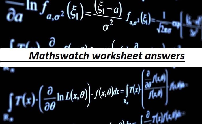 mathswatch worksheet answers